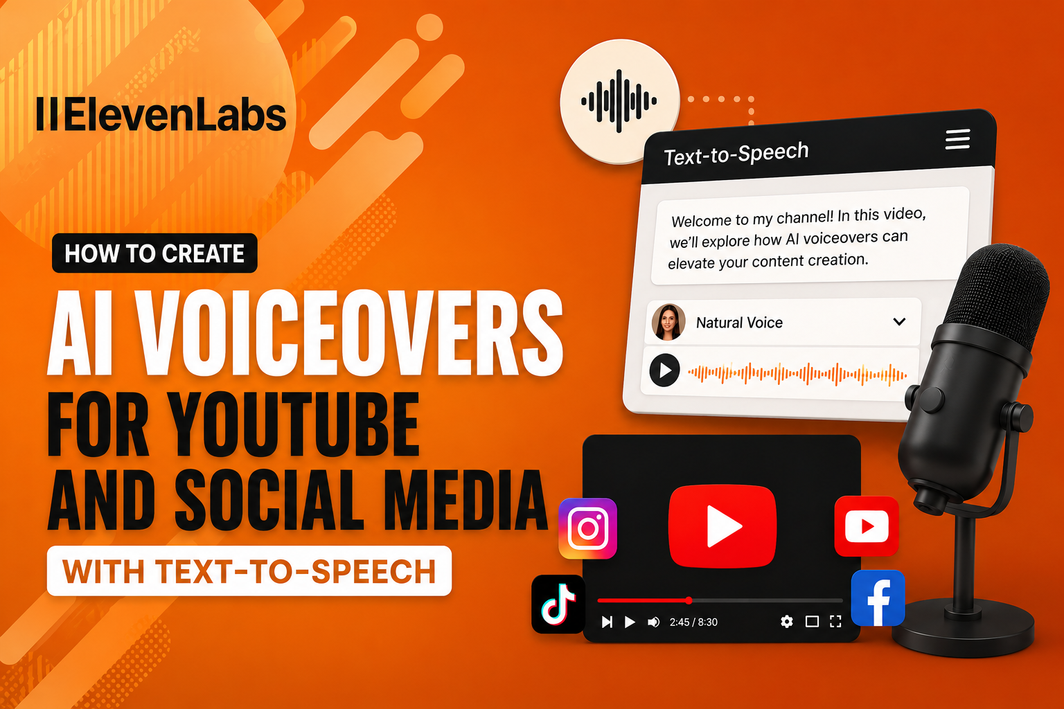 Create AI Voiceovers for YouTube and social media.